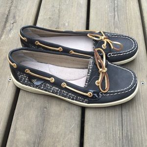 Black Leather Sperry Shoes